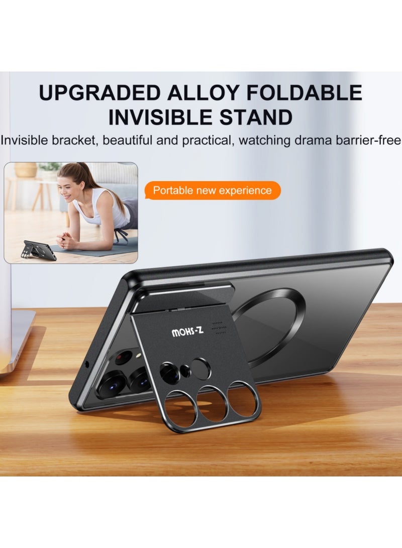 Adando Magnetic Case for Samsung Galaxy S26 Ultra Case, Compatible with MagSafe, Built-In Camera Guard Kickstand and Aromatherapy Tablets, Metal Frame Shockproof Ultra Slim Cover (Black) - Image 5